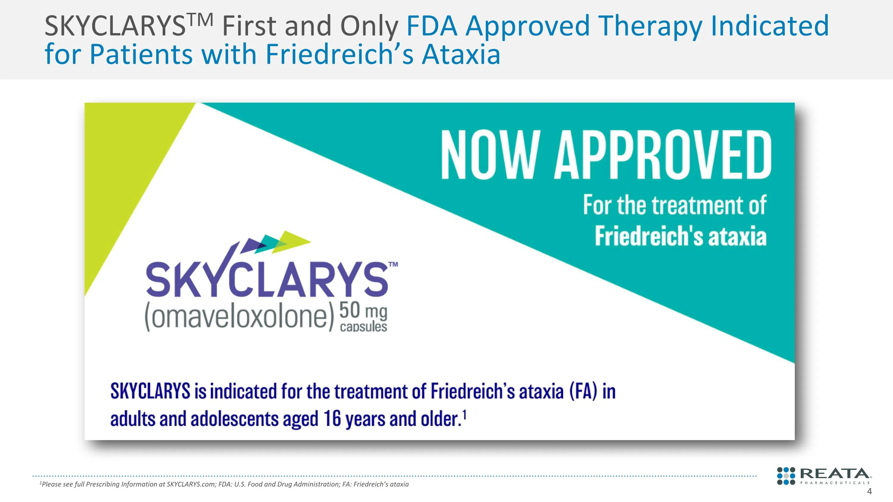 La FDA aprueba Skyclarys (omaveloxolona) el primer y único fármaco